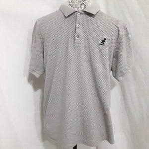 Kangol Golf Polo Men Size Large Gray w/Black Dots Unisex